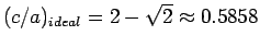 $ (c/a)_{ideal}=2-\sqrt{2}\approx0.5858$