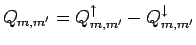 $ Q_ {m, m'} = Q_ {m, m'}^ \uparrow - Q_ {m, m'}^
\downarrow$